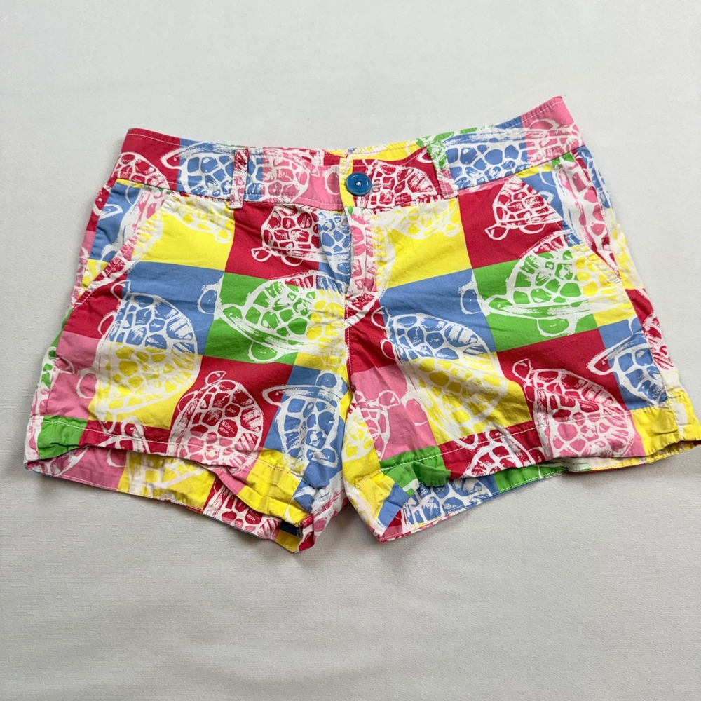 Lilly Pulitzer Callahan Shorts Women's 4 Rollin Turtlesâ Patchwork Shorts 91634